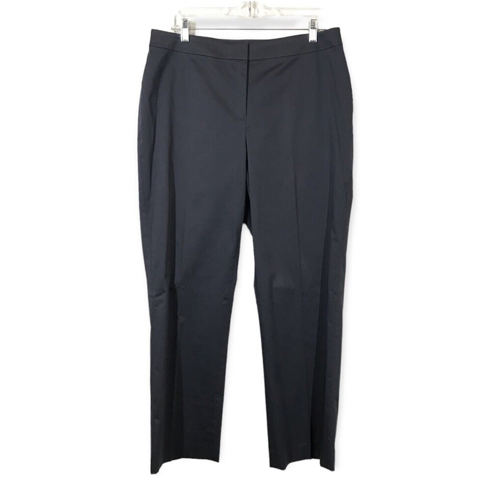 Lafayette 148 New York Blue Gray Straight Leg Women's Size 12 Chino Career Pants